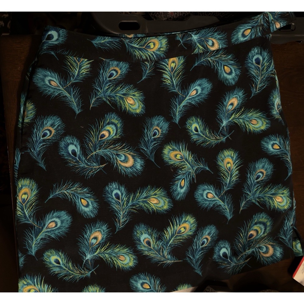EP Pro Skort Tennis Golf Peacock Womens Mini Skirt Pocket Side Zip Navy Green 8